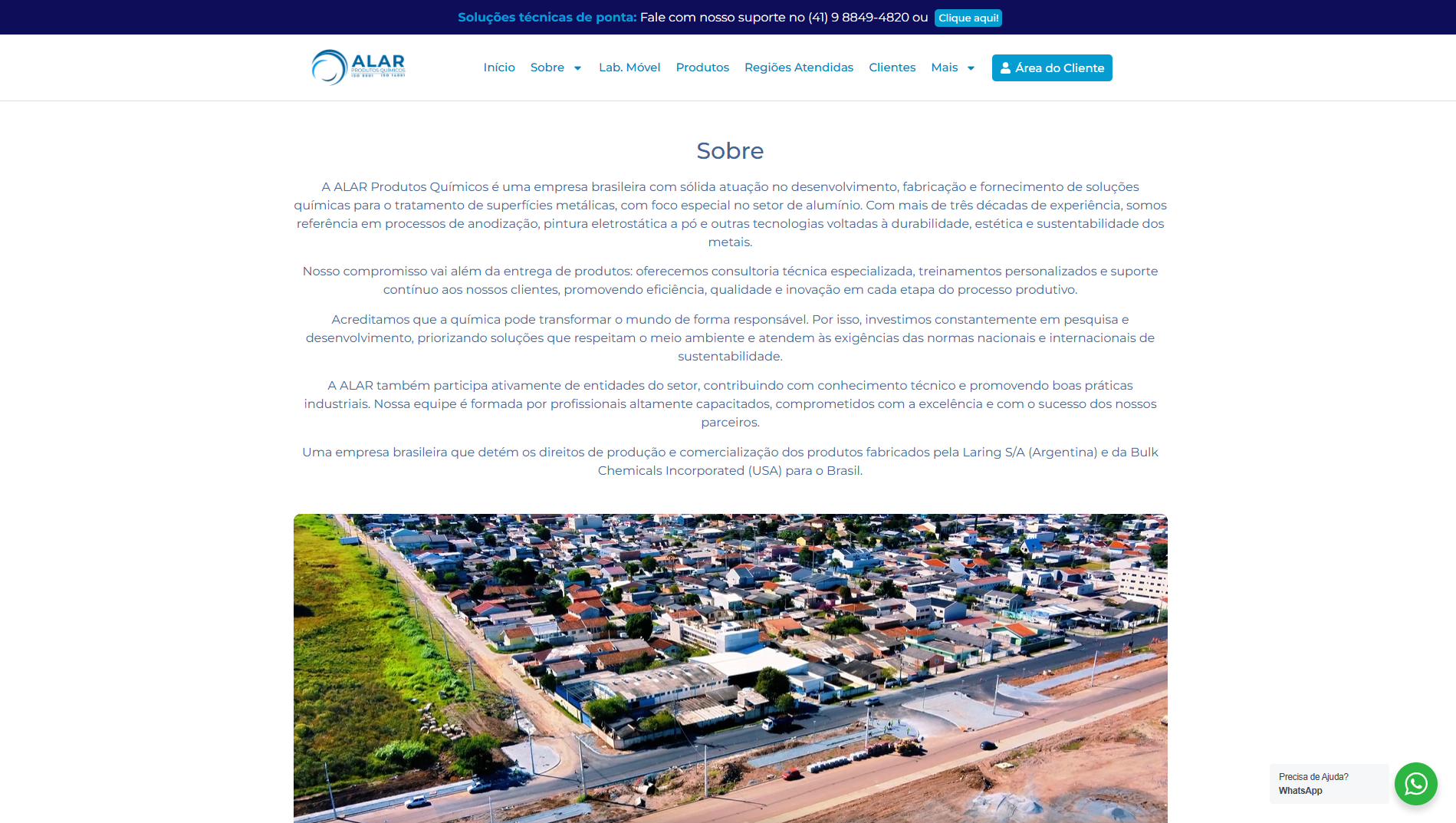 Site Institucional - Alar Produtos Químicos